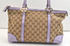 Authentic GUCCI Lovely Heart Hand Tote Bag GG Canvas Leather 257069 Brown 2796K