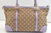 Authentic GUCCI Lovely Heart Hand Tote Bag GG Canvas Leather 257069 Brown 2796K