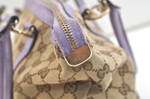 Authentic GUCCI Lovely Heart Hand Tote Bag GG Canvas Leather 257069 Brown 2796K