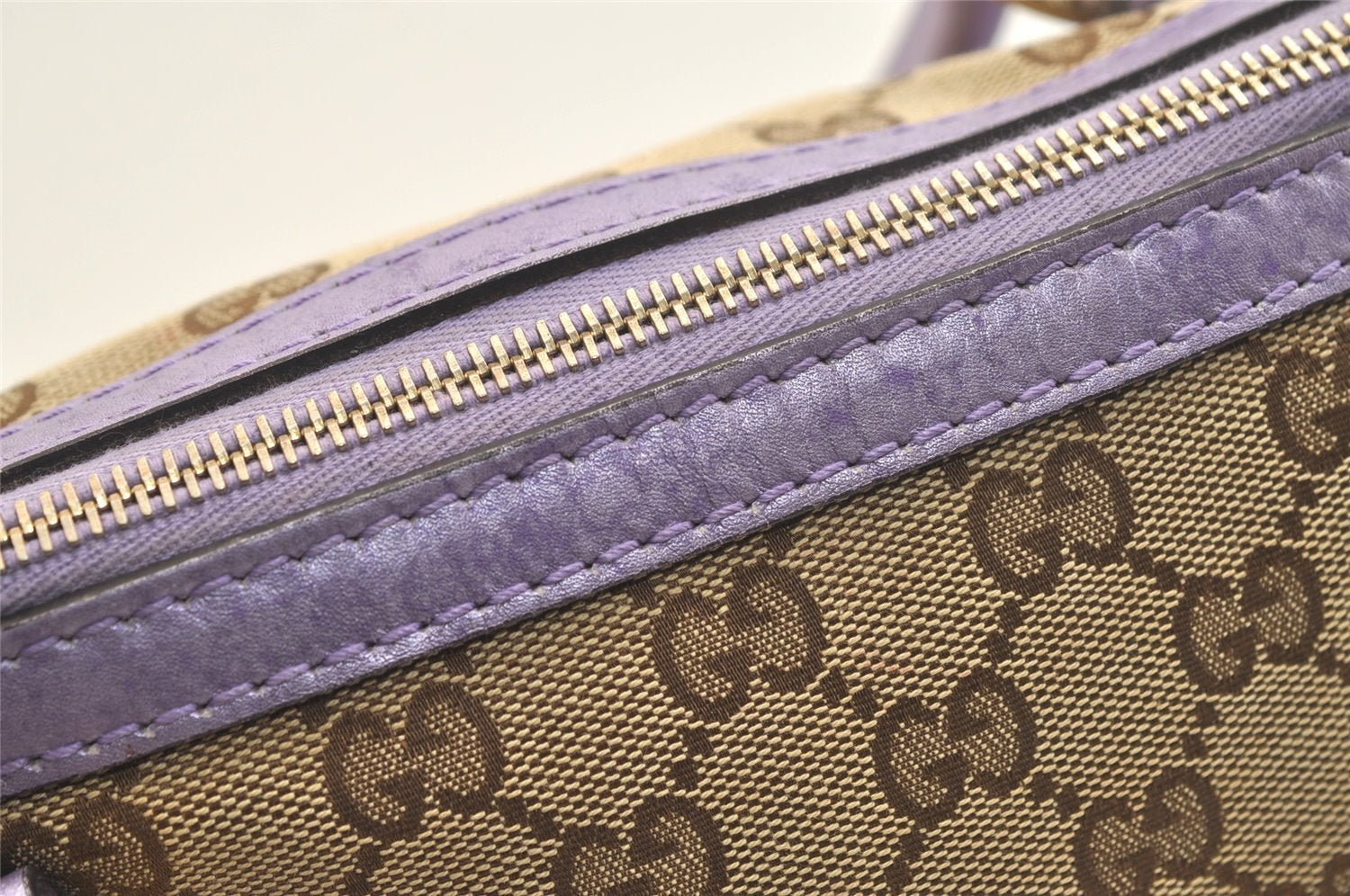 Authentic GUCCI Lovely Heart Hand Tote Bag GG Canvas Leather 257069 Brown 2796K