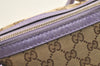 Authentic GUCCI Lovely Heart Hand Tote Bag GG Canvas Leather 257069 Brown 2796K
