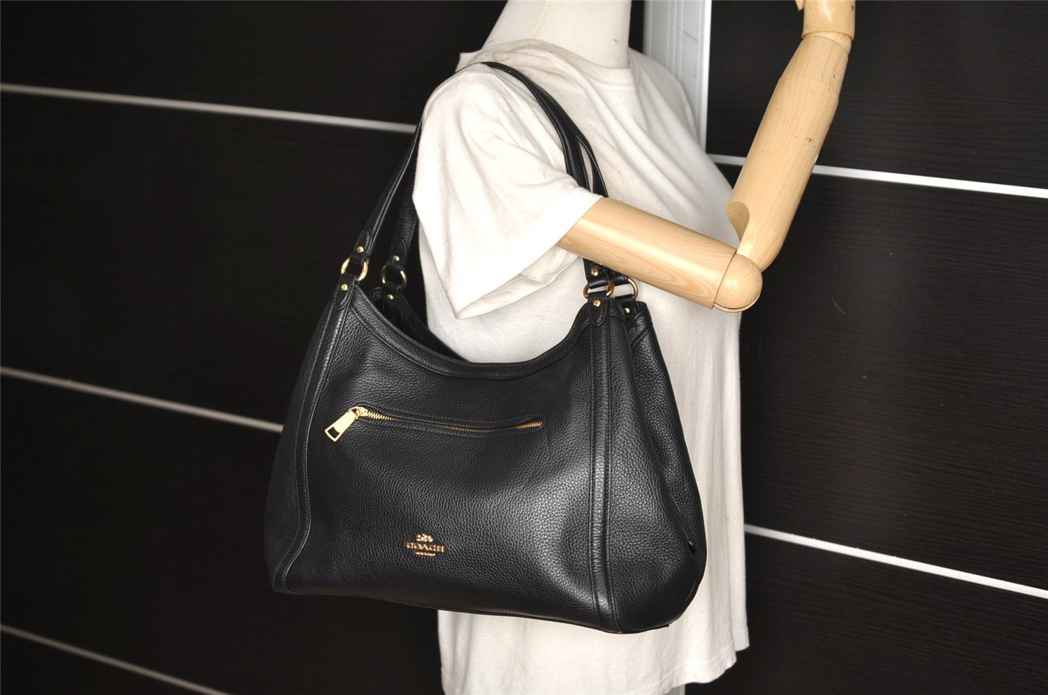 Authentic COACH Vintage Shoulder Hand Bag Leather C6231 Black 2797K