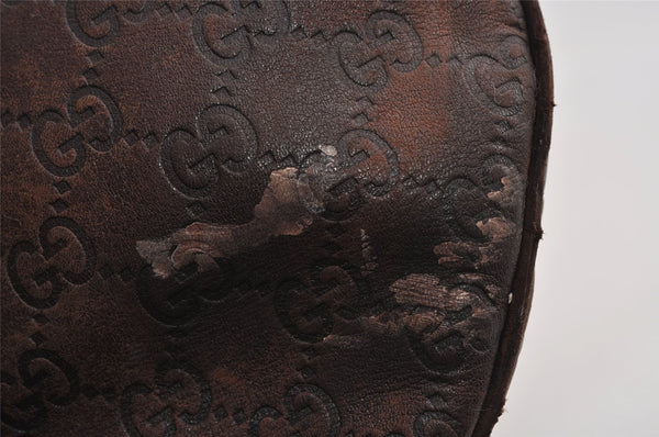 Authentic GUCCI Guccissima Horsebit GG Leather Shoulder Bag 170014 Brown 2799I