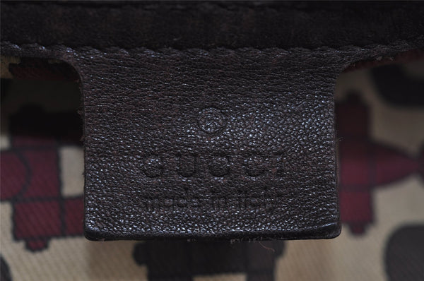 Authentic GUCCI Guccissima Horsebit GG Leather Shoulder Bag 170014 Brown 2799I