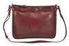 Authentic Cartier Must de Cartier Leather Shoulder Cross Bag Bordeaux Red 2799K