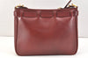 Authentic Cartier Must de Cartier Leather Shoulder Cross Bag Bordeaux Red 2799K