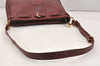 Authentic Cartier Must de Cartier Leather Shoulder Cross Bag Bordeaux Red 2799K