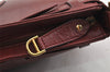 Authentic Cartier Must de Cartier Leather Shoulder Cross Bag Bordeaux Red 2799K