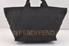 Authentic FENDI Vintage Tote Hand Bag Nylon Leather Black 2801K