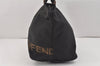 Authentic FENDI Vintage Tote Hand Bag Nylon Leather Black 2801K