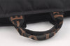 Authentic FENDI Vintage Tote Hand Bag Nylon Leather Black 2801K