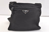 Authentic PRADA Nylon Tessuto Leather Shoulder Cross Body Bag Purse Black 2802K