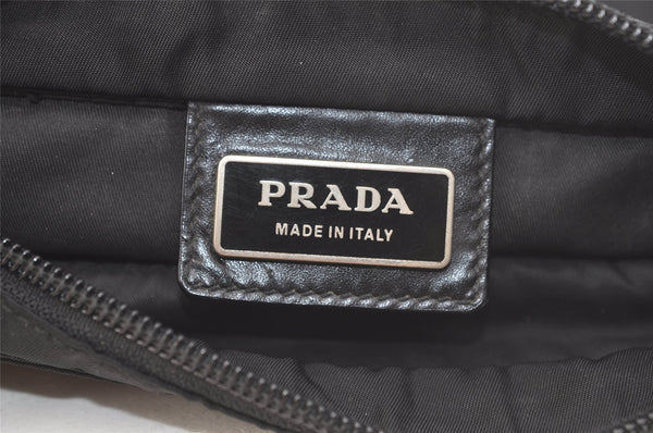 Authentic PRADA Nylon Tessuto Leather Shoulder Cross Body Bag Purse Black 2802K