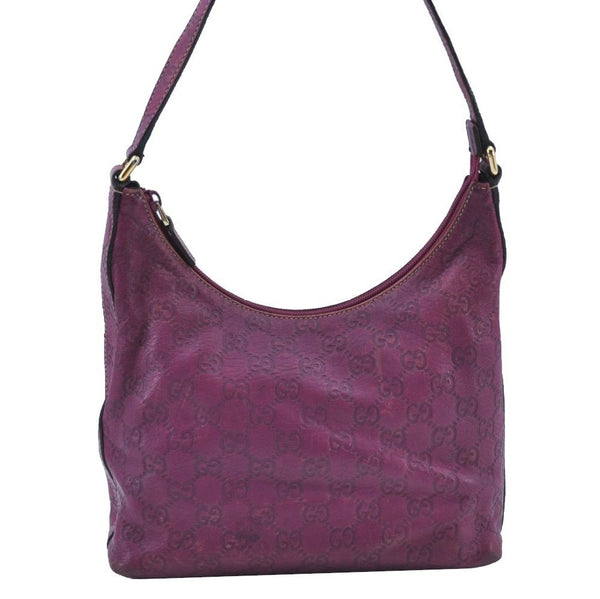 Authentic GUCCI Guccissima GG Leather Shoulder Bag Purse 257282 Purple 2803I