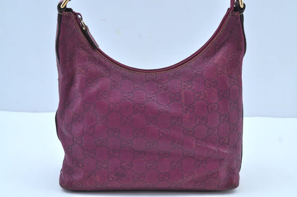 Authentic GUCCI Guccissima GG Leather Shoulder Bag Purse 257282 Purple 2803I