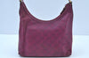 Authentic GUCCI Guccissima GG Leather Shoulder Bag Purse 257282 Purple 2803I