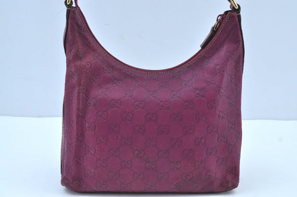 Authentic GUCCI Guccissima GG Leather Shoulder Bag Purse 257282 Purple 2803I