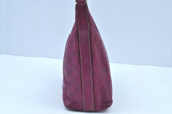 Authentic GUCCI Guccissima GG Leather Shoulder Bag Purse 257282 Purple 2803I