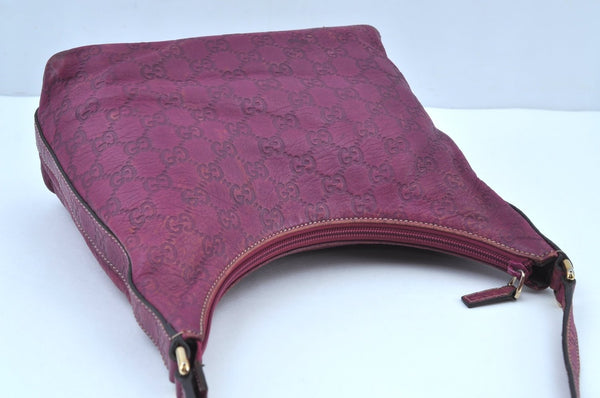 Authentic GUCCI Guccissima GG Leather Shoulder Bag Purse 257282 Purple 2803I