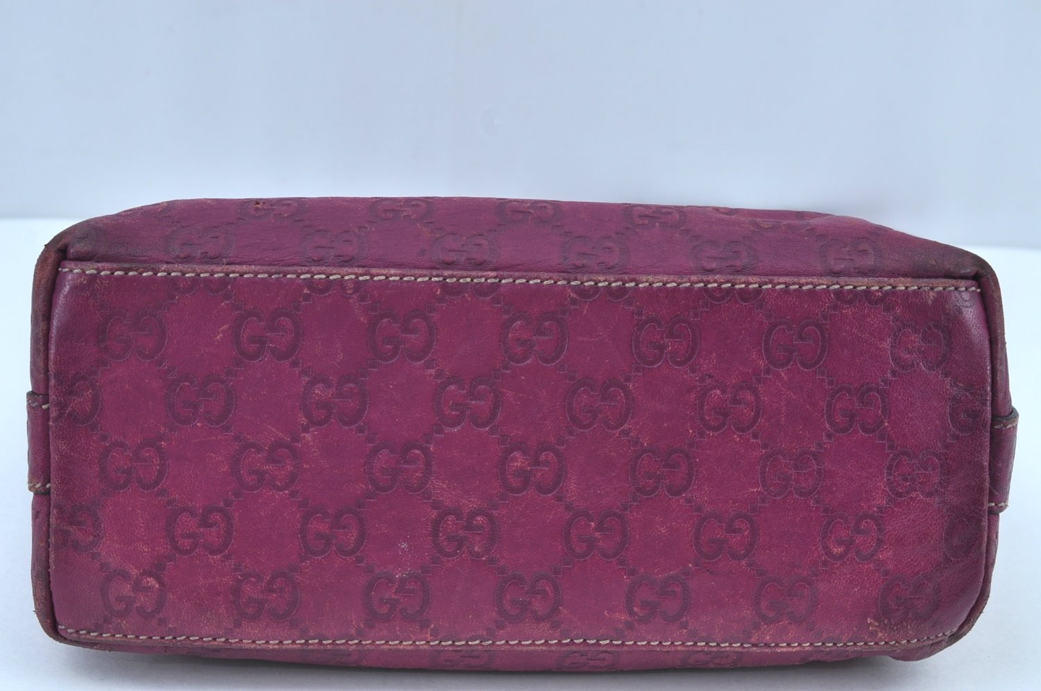 Authentic GUCCI Guccissima GG Leather Shoulder Bag Purse 257282 Purple 2803I