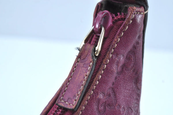 Authentic GUCCI Guccissima GG Leather Shoulder Bag Purse 257282 Purple 2803I