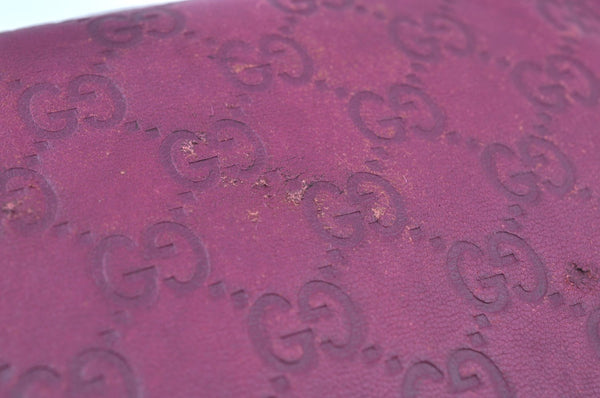 Authentic GUCCI Guccissima GG Leather Shoulder Bag Purse 257282 Purple 2803I