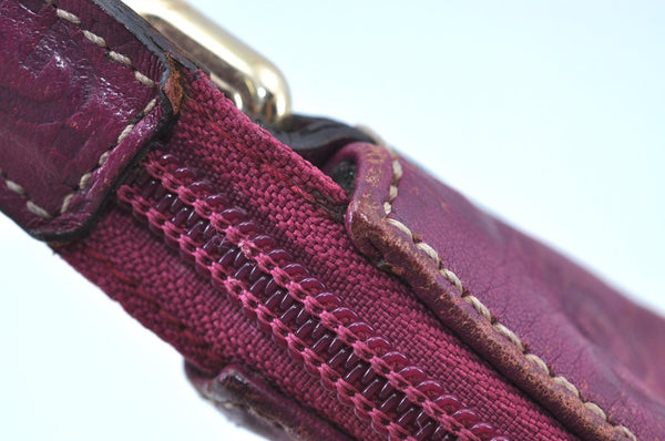 Authentic GUCCI Guccissima GG Leather Shoulder Bag Purse 257282 Purple 2803I