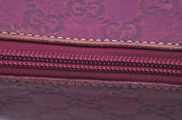 Authentic GUCCI Guccissima GG Leather Shoulder Bag Purse 257282 Purple 2803I