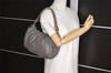 Authentic PRADA Vintage Leather Chain Shoulder Hand Bag Gray 2804I