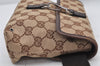 Authentic GUCCI Vintage Waist Body Bag Purse GG Canvas Leather 92543 Brown 2805K