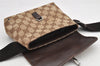 Authentic GUCCI Vintage Waist Body Bag Purse GG Canvas Leather 92543 Brown 2805K