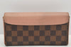 Authentic Louis Vuitton Damier Portefeuille Normandy Wallet Pink N61262 LV 2807K