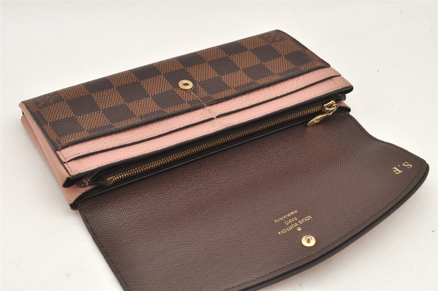 Authentic Louis Vuitton Damier Portefeuille Normandy Wallet Pink N61262 LV 2807K