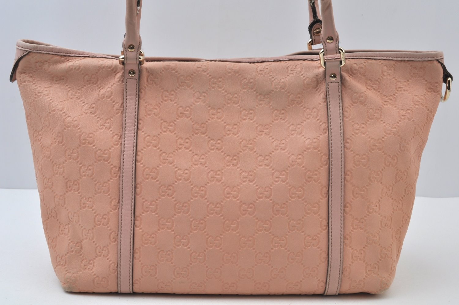 Authentic GUCCI Guccissima Abbey Shoulder Tote Bag GG Leather 197953 Pink 2808I