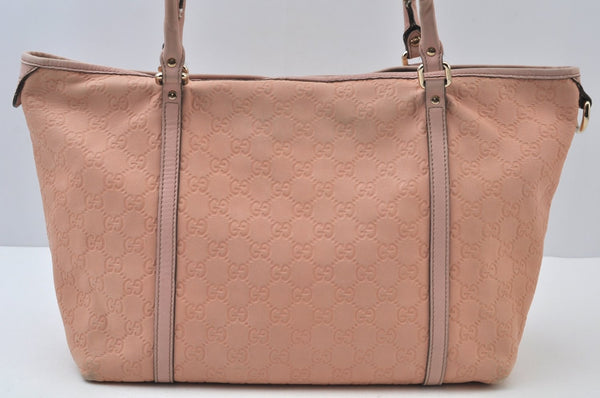 Authentic GUCCI Guccissima Abbey Shoulder Tote Bag GG Leather 197953 Pink 2808I