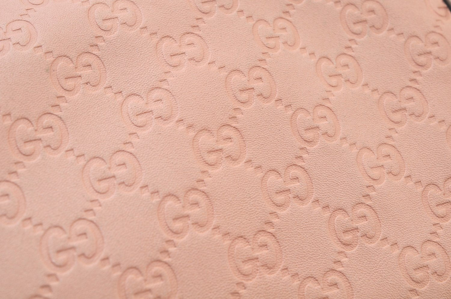 Authentic GUCCI Guccissima Abbey Shoulder Tote Bag GG Leather 197953 Pink 2808I