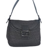 Authentic FENDI Zucchino Mamma Baguette Shoulder Bag Canvas Leather Brown 2809I
