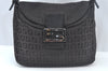 Authentic FENDI Zucchino Mamma Baguette Shoulder Bag Canvas Leather Brown 2809I