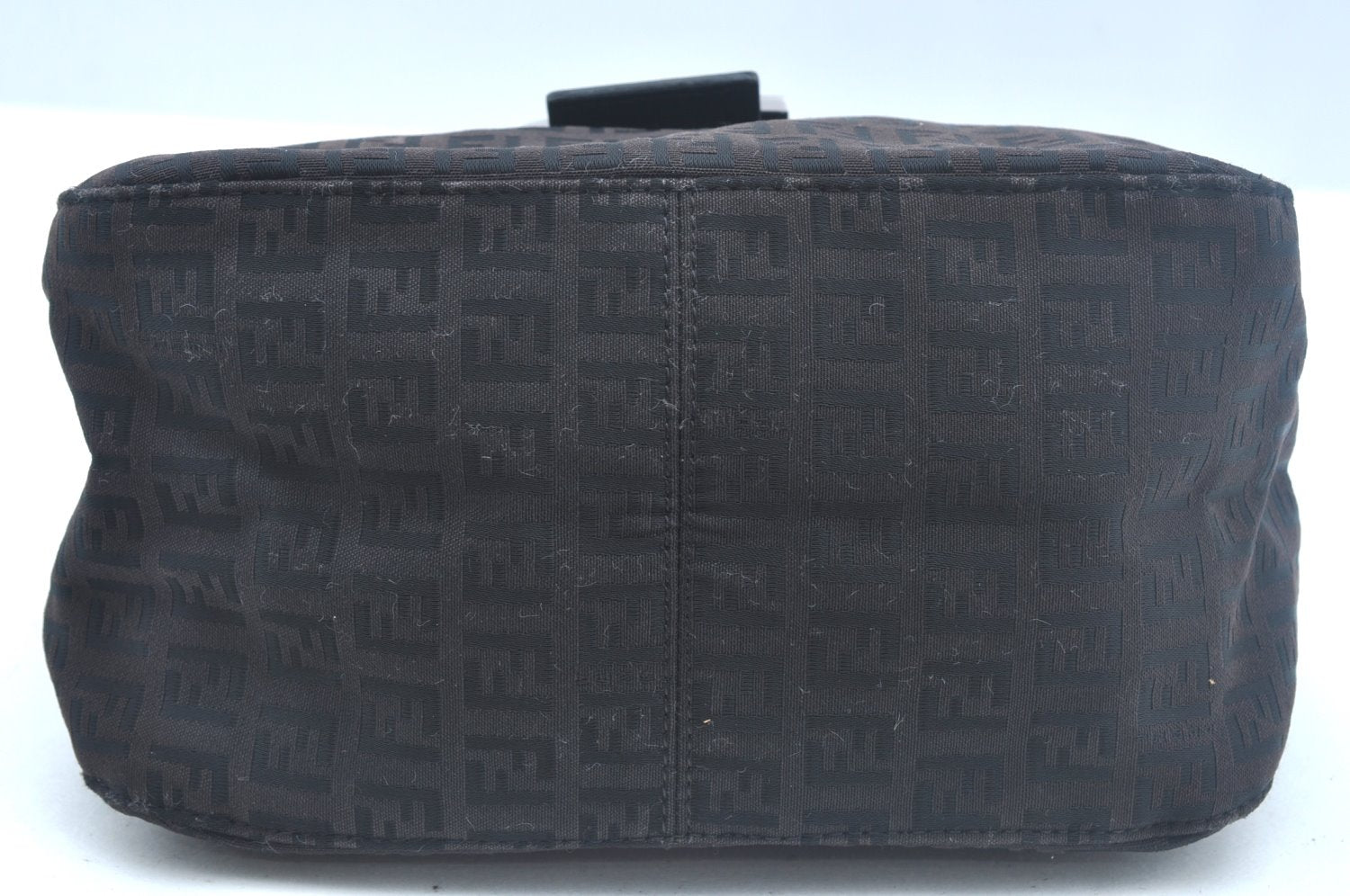 Authentic FENDI Zucchino Mamma Baguette Shoulder Bag Canvas Leather Brown 2809I
