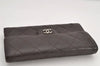 Authentic CHANEL Caviar Skin Matelasse Long Wallet Purse CC Logo Brown Box 2809K