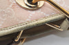 Authentic GUCCI Eclipse Shoulder Tote Bag GG Canvas Leather 120840 Pink 2810I