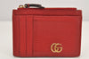 Authentic GUCCI GG Marmont Card Pass Case Wallet Leather Red 574804 Box 2811K