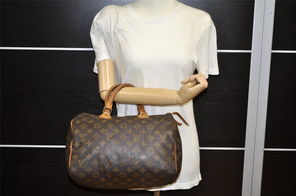 Authentic Louis Vuitton Monogram Speedy 30 Hand Boston Bag M41526 LV 2813K