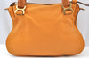 Authentic Chloe Marcie Leather 2Way Shoulder Cross Body Hand Bag Orange 2814I