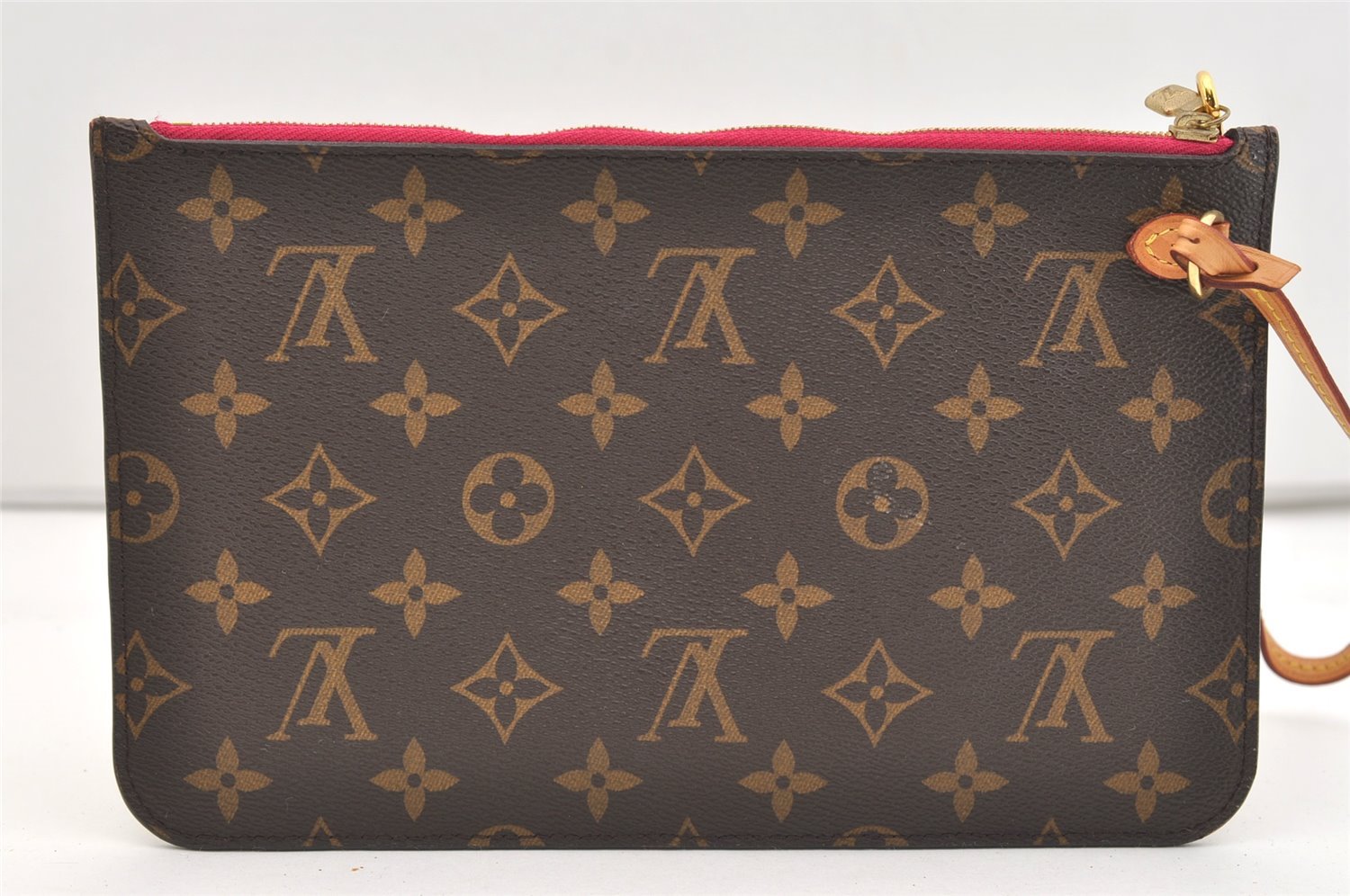 Authentic Louis Vuitton Monogram Neverfull GM Pouch Purse Clutch Bag Pink 2815J