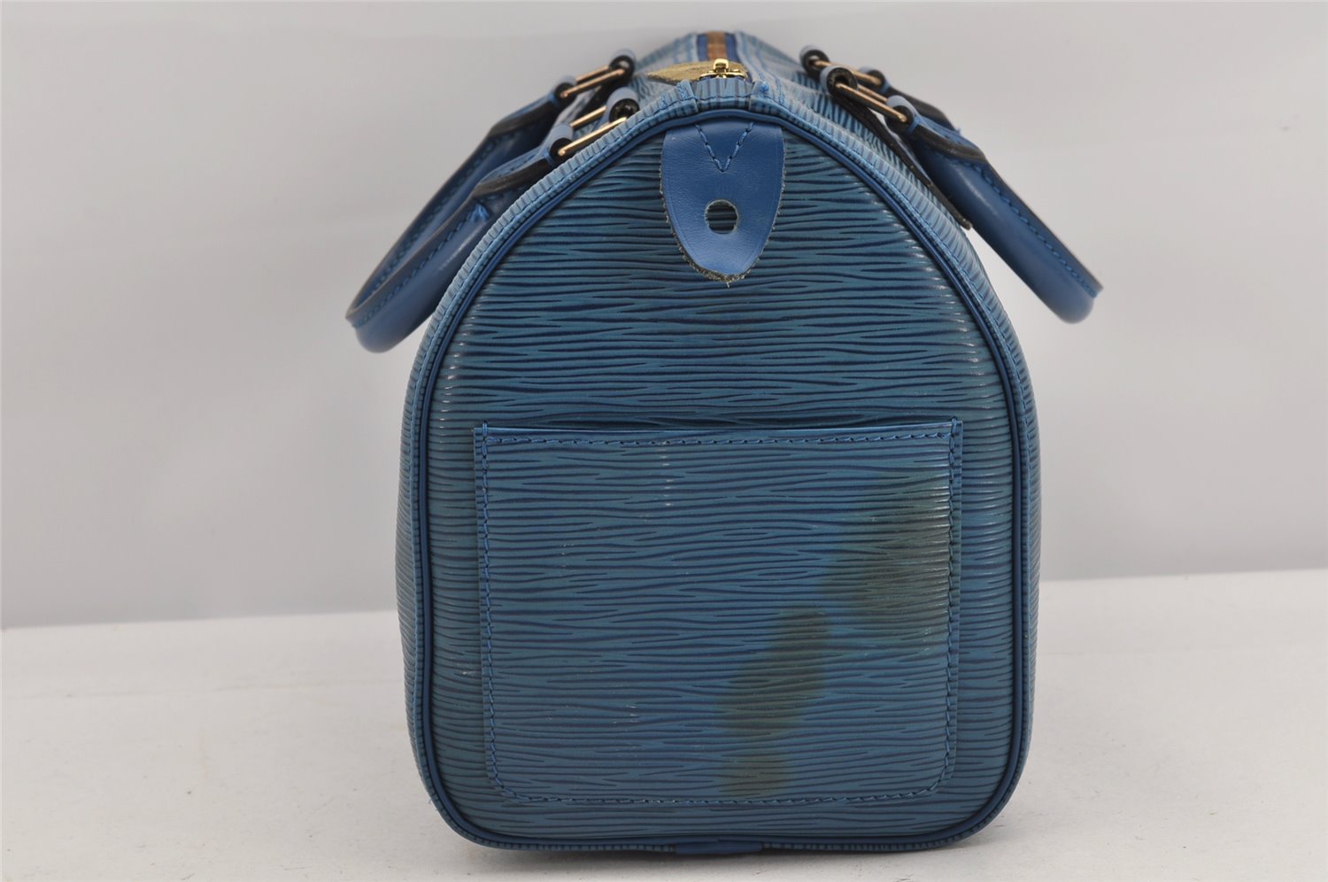 Authentic Louis Vuitton Epi Speedy 25 Hand Boston Bag Blue M43015 LV 2815K