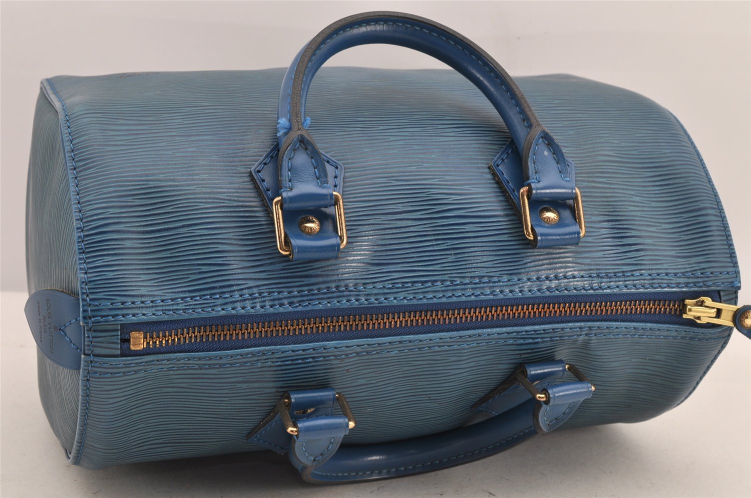 Authentic Louis Vuitton Epi Speedy 25 Hand Boston Bag Blue M43015 LV 2815K