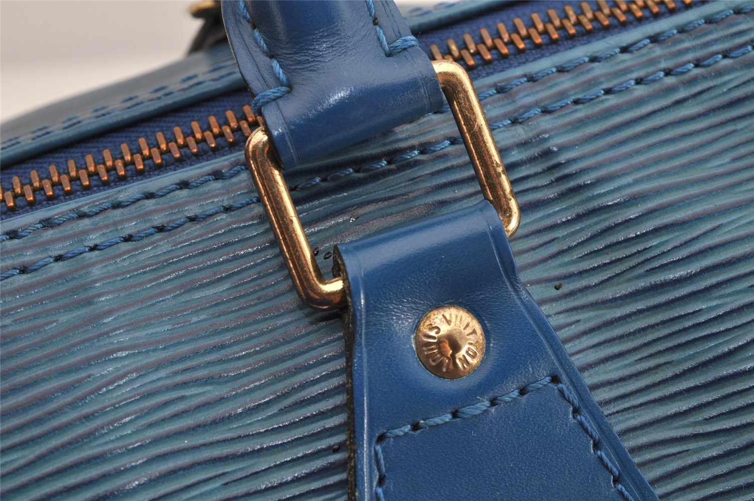 Authentic Louis Vuitton Epi Speedy 25 Hand Boston Bag Blue M43015 LV 2815K