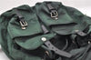 Authentic PRADA VELA Nylon Tessuto Leather Drawstring Backpack B2811 Green 2818I