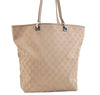 Authentic GUCCI Vintage Shoulder Tote Bag GG Canvas Leather 31243 Beige 2818K